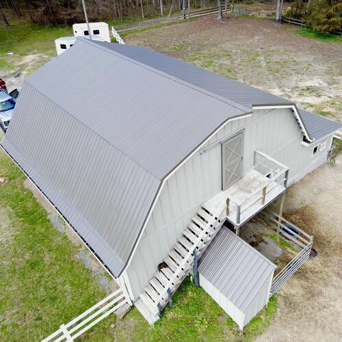A commercial metal roof